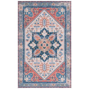 Arizona Rust/Beige 3 ft. x 5 ft. Geometric Medallion Machine Washable Area Rug