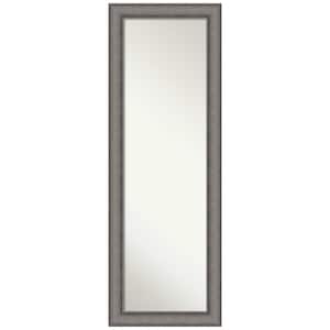 Burnished Concrete 18.5 in. x 52.5 in. Non-Beveled Modern Rectangle Wood Framed Full Length on the Door Mirror in Gray