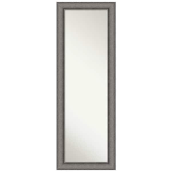 Amanti Art Burnished Concrete 18.5 in. x 52.5 in. Non-Beveled Modern Rectangle Wood Framed Full Length on the Door Mirror in Gray