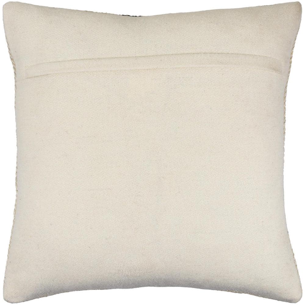 Brett 18" Beige and Light Brown Wool Blend Accent Pillow Set