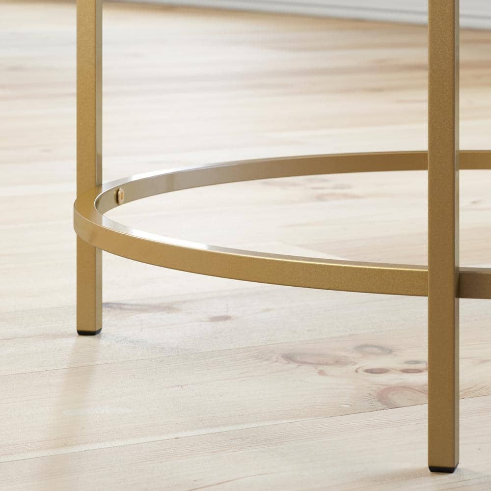 Sindoori Mango Round Wood and Metal Side Table