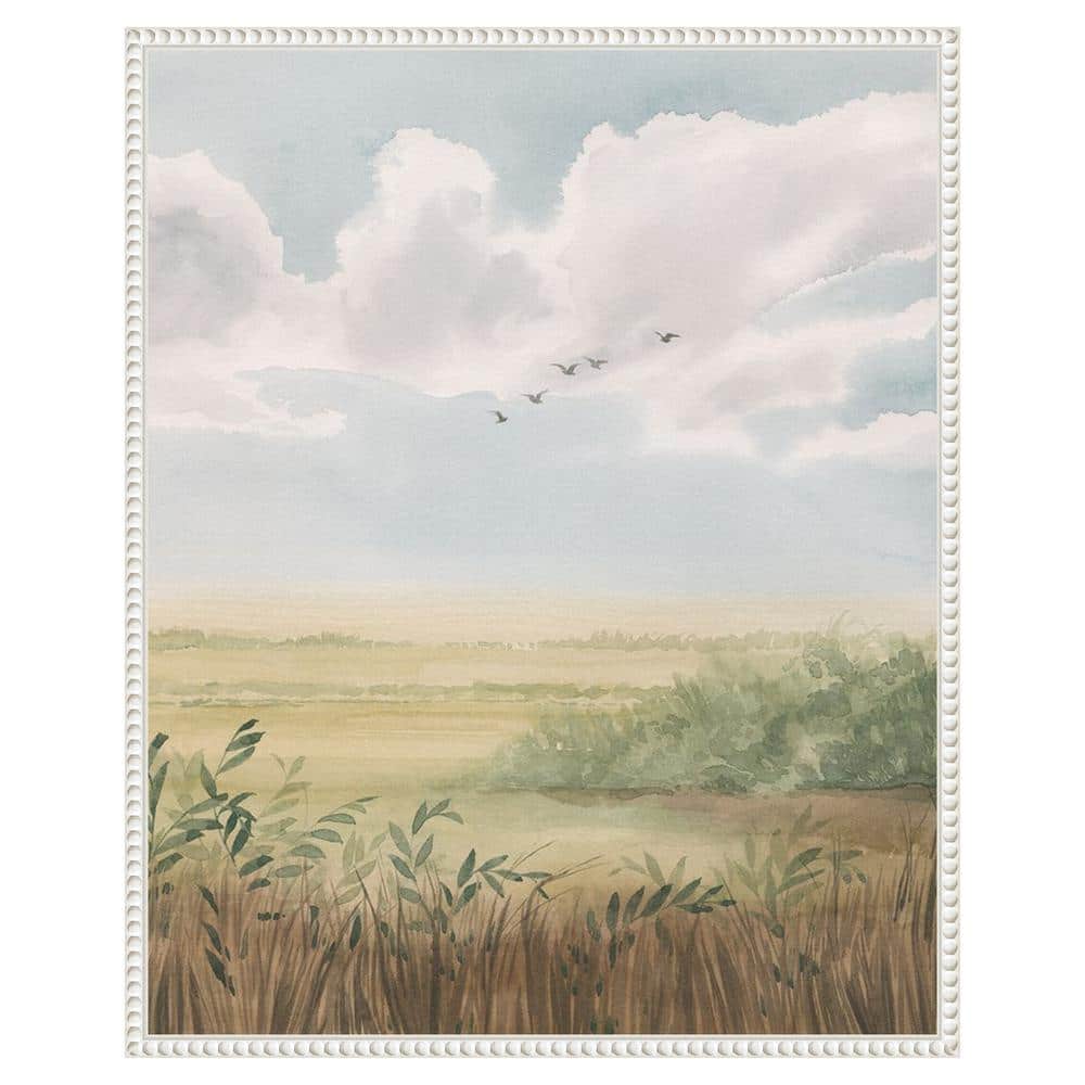 Grace Popp Clear Day Meadow II White Framed Canvas Print