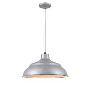 R Series 11-Watt Integrated LED Painted Galvanized Pendant with Metal Shade