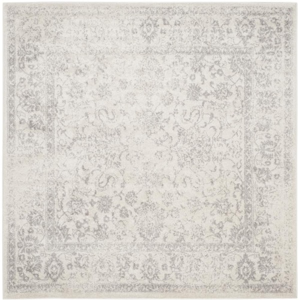 SAFAVIEH Adirondack Ivory/Silver 5 ft. x 5 ft. Square Border Area Rug