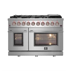 Koolmore 60 in. 6 Burner Commercial Double Oven Gas Range with 24 in ...