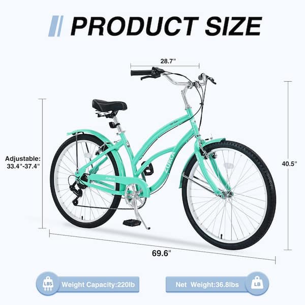 Women's beach best sale cruiser size chart