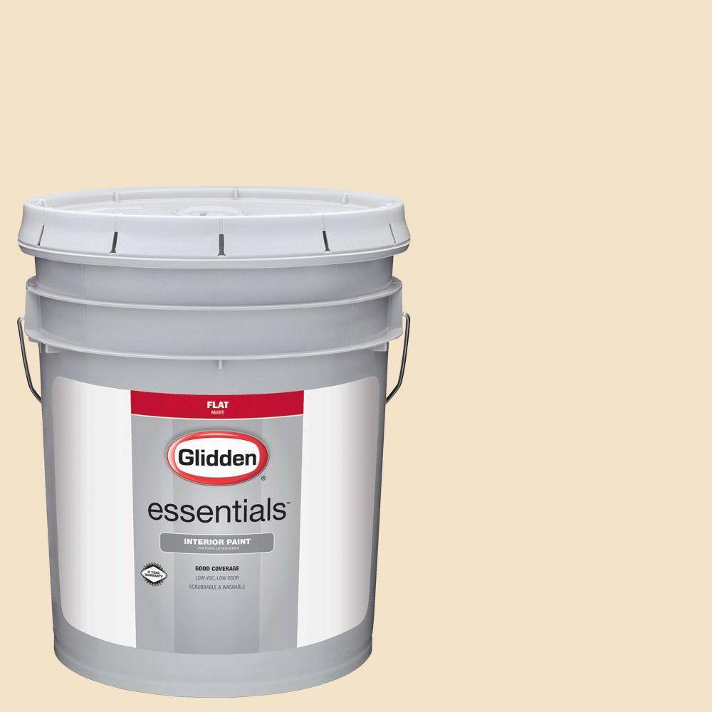Glidden Essentials 5 gal. HDGY09 Gold Coast White Flat Interior Paint