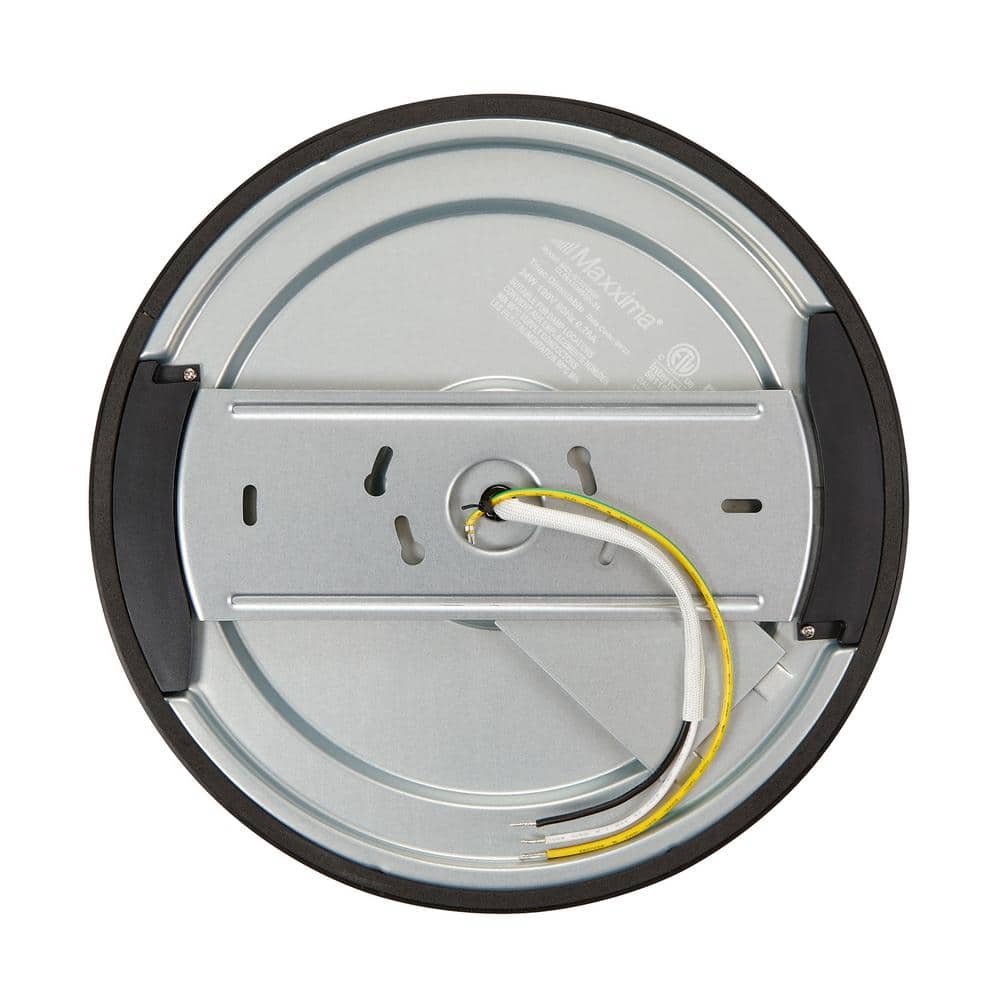 12-Inch Black Aluminum Round LED Flush Mount Ceiling Light