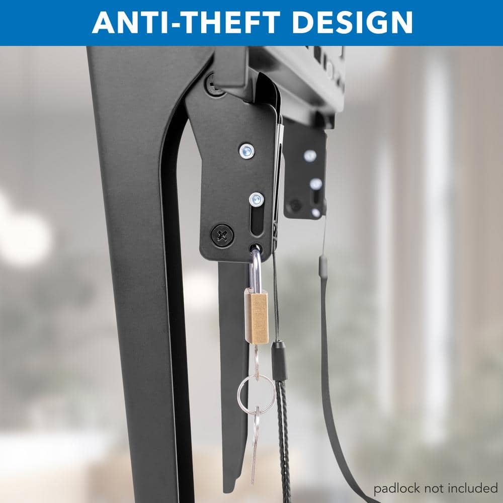 Black Steel Low Profile Vertical TV Wall Mount for 37" to 75" Screens