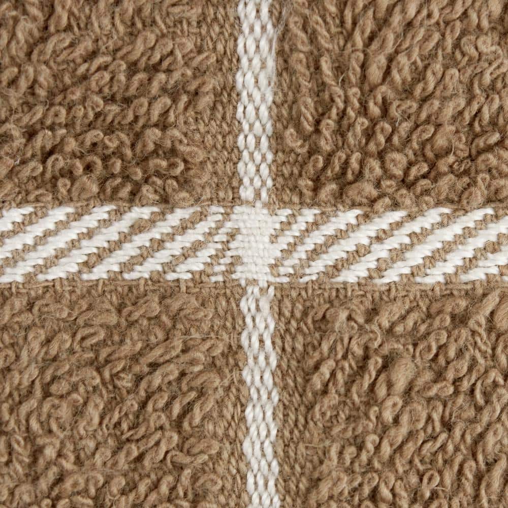 Mocha and White Cotton Terry Kitchen Towel and Dish Cloth Set