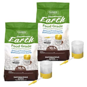 10.5 lbs. Diatomaceous Earth Food Grade 100% with 21 lbs. Powder Duster Applicator (2-Pack)