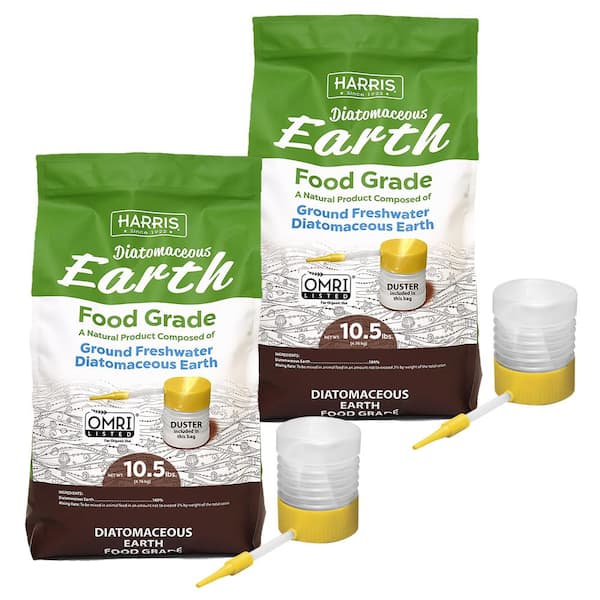 Harris 10.5 lbs. Diatomaceous Earth Food Grade 100% with 21 lbs. Powder Duster Applicator (2-Pack)