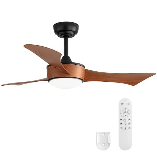 42" Black Reversible DC Motor Ceiling Fan Remote Quiet 3-Color Dimmable Timer