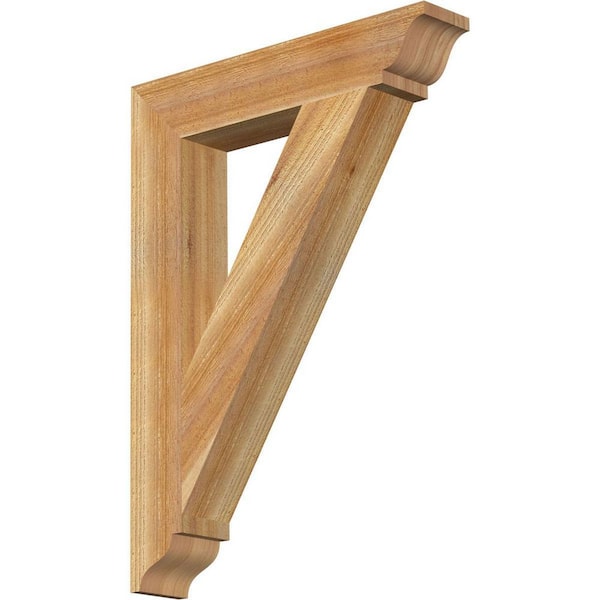 Ekena Millwork 4 in. x 30 in. x 22 in. Western Red Cedar Traditional Rough Sawn Bracket