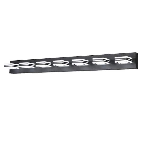 Tidoin 45.3 in. 7-Light Black LED Vanity Light Bar