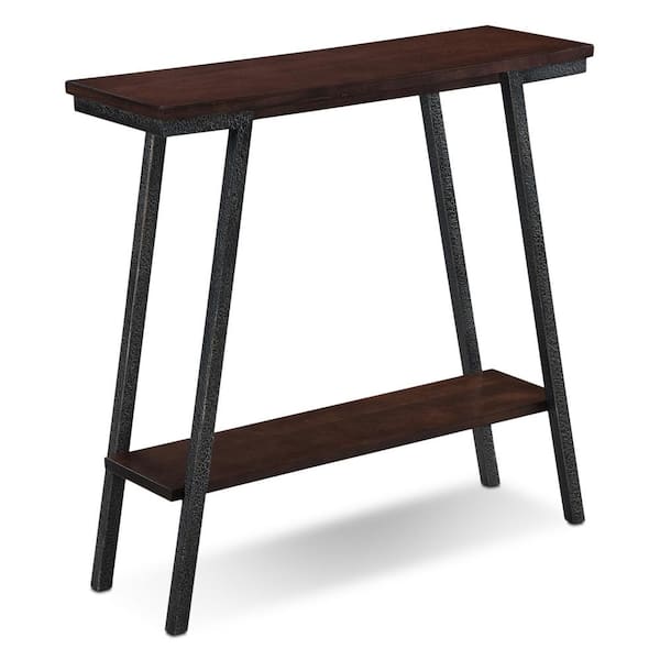 Leick Home Empiria 30 in. Walnut/Black Standard Rectangle Wood Console Table with Storage