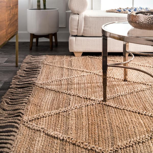 JONATHAN Y Estera Natural Brown Hand Woven Boucle Chunky Jute Natural 3 ft.  x 5 ft. Area Rug NFR102A-3 - The Home Depot