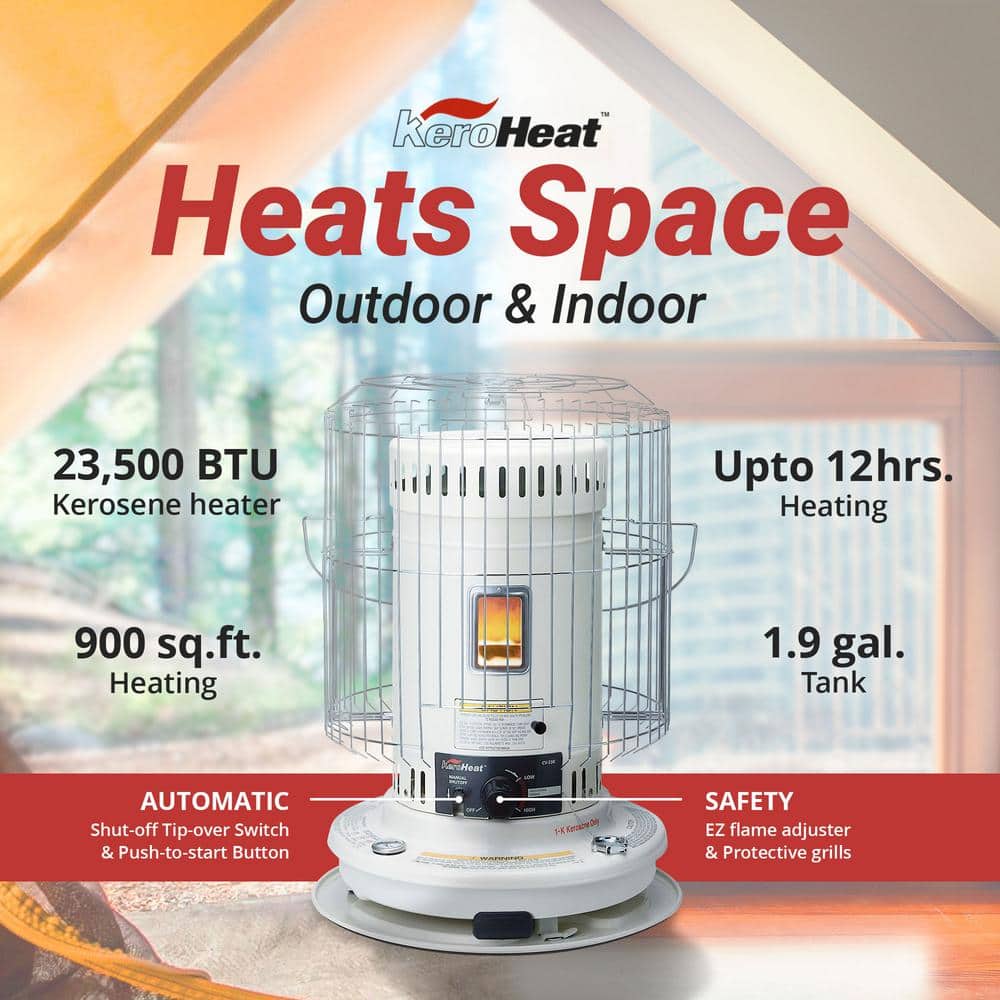 Sengoku White Portable Convection Kerosene Heater 23,500 BTU