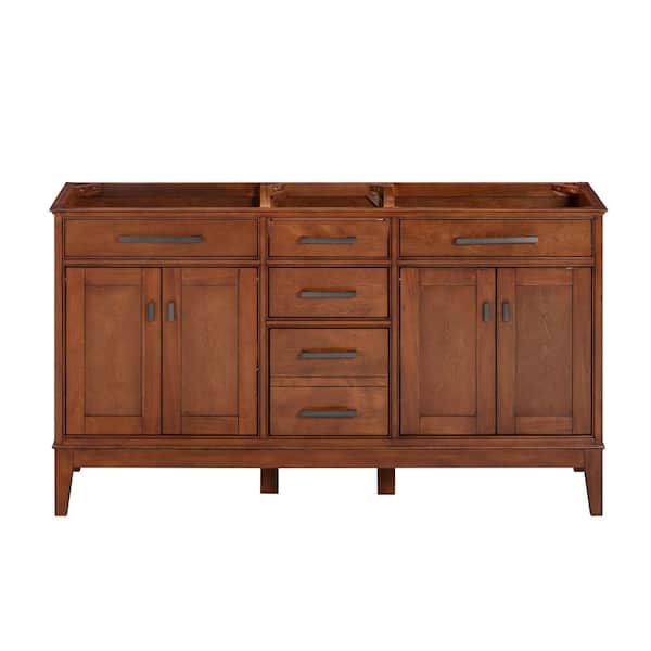 Madison 60 in. W x 21 in. D x 34 in. H Vanity Cabinet Only in Tobacco