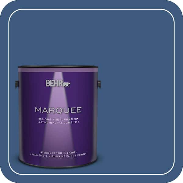 BEHR MARQUEE 1 gal. #M520-7 Admiral Blue One-Coat Hide Eggshell Enamel Interior Paint & Primer