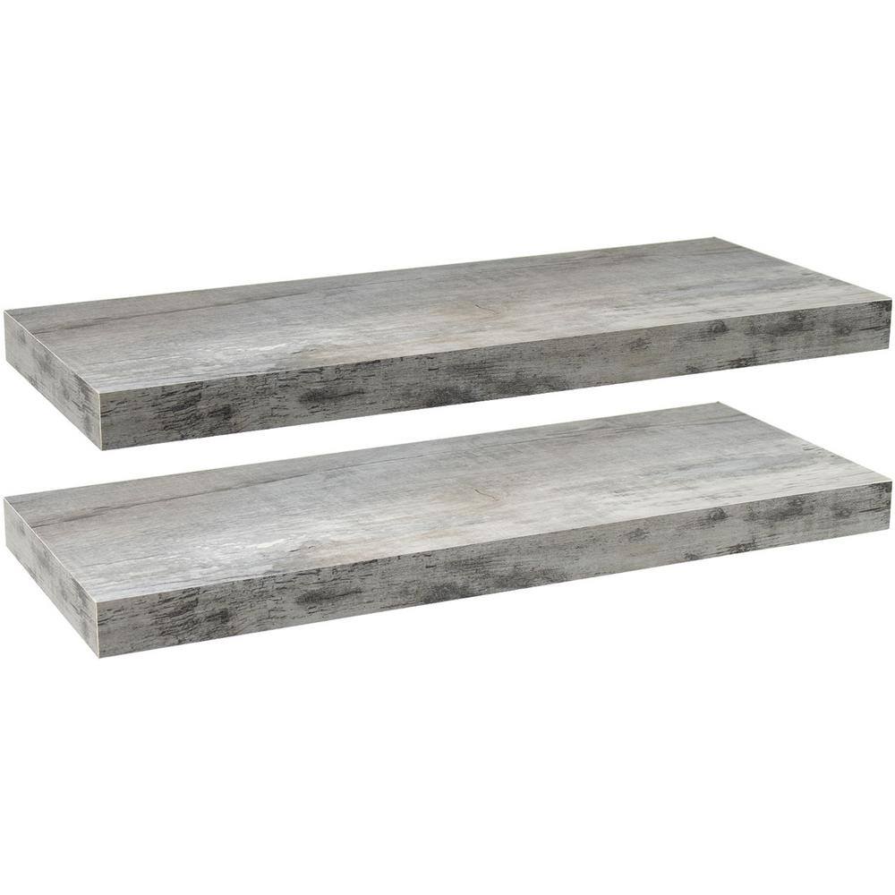 Reviews for Sorbus 9 in. x 24 in. x 1.5 in. Rustic Gray Distressed Wood