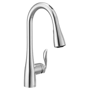 Arbor Single-Handle Smart Touchless Pull Down Sprayer Kitchen Faucet with Voice Control and Power Boost in Chrome