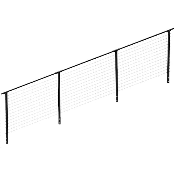CityPost 18 ft. Stair Cable Railing, 42 in. Face Mount, Black