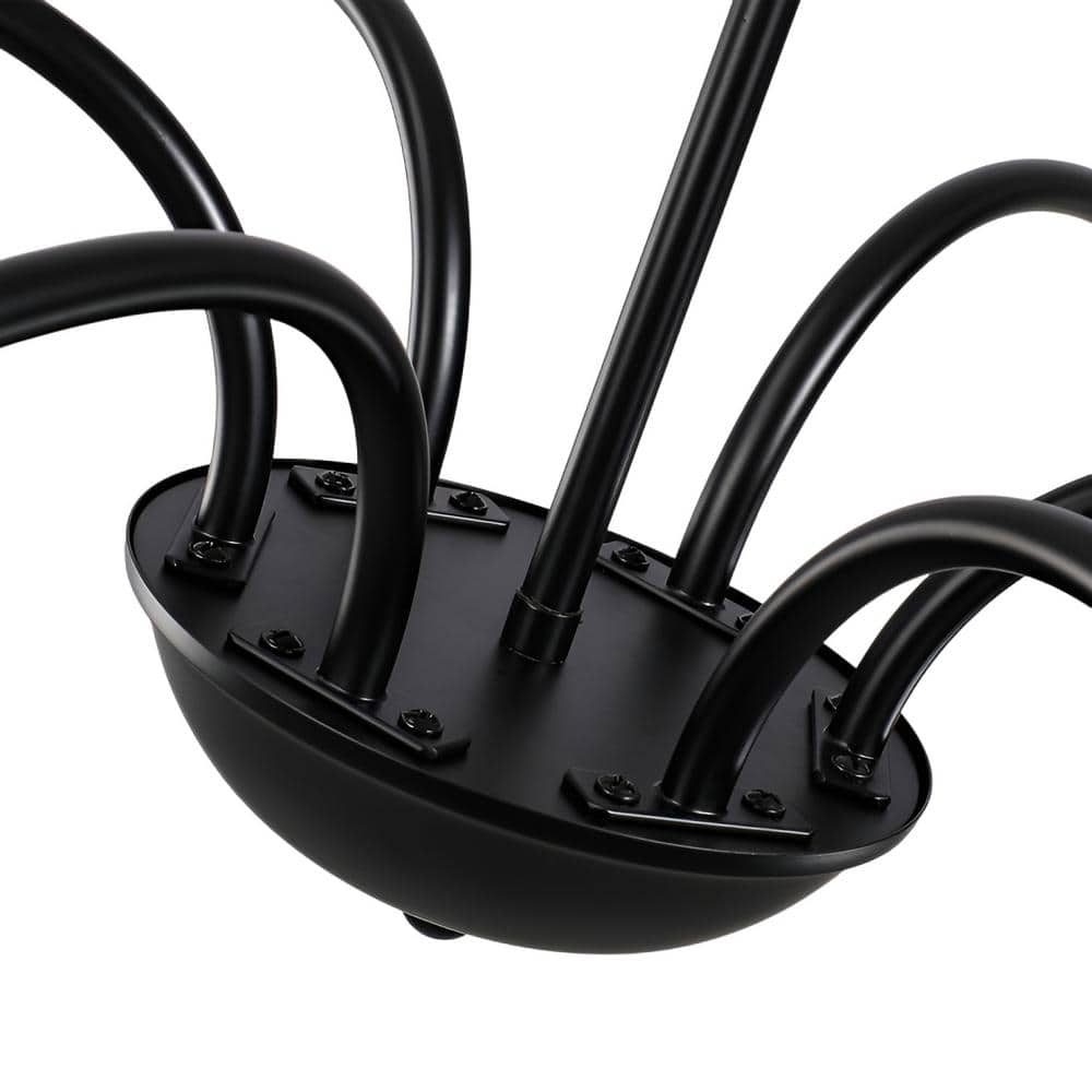 Black Metal 6-Light Candle-Style Chandelier