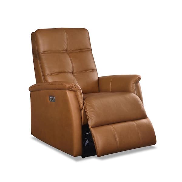 Hydeline Logan Cognac Leather Standard (No Motion) Recliner with Adjustable Headrest