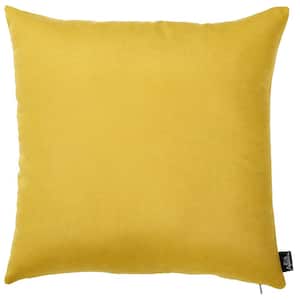 Josephine Yellow Solid Color 18 in. x 18 in. Throw Pillow Cover (Set of 2)