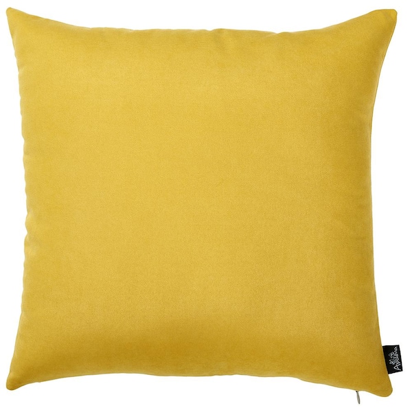 HomeRoots Josephine Yellow Solid Color 18 in. x 18 in. Throw Pillow Cover (Set of 2)