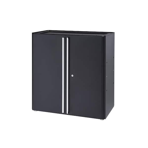 TRINITY Steel Freestanding Garage Cabinet in Black (36 in. W x 37 in. H x 19 in. D)