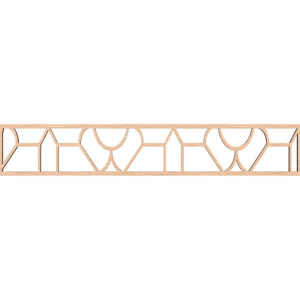 Ekena Millwork Whitechapel Fretwork 0.375 in. D x 46.625 in. W x 8 in. L Red Oak Wood Panel Moulding