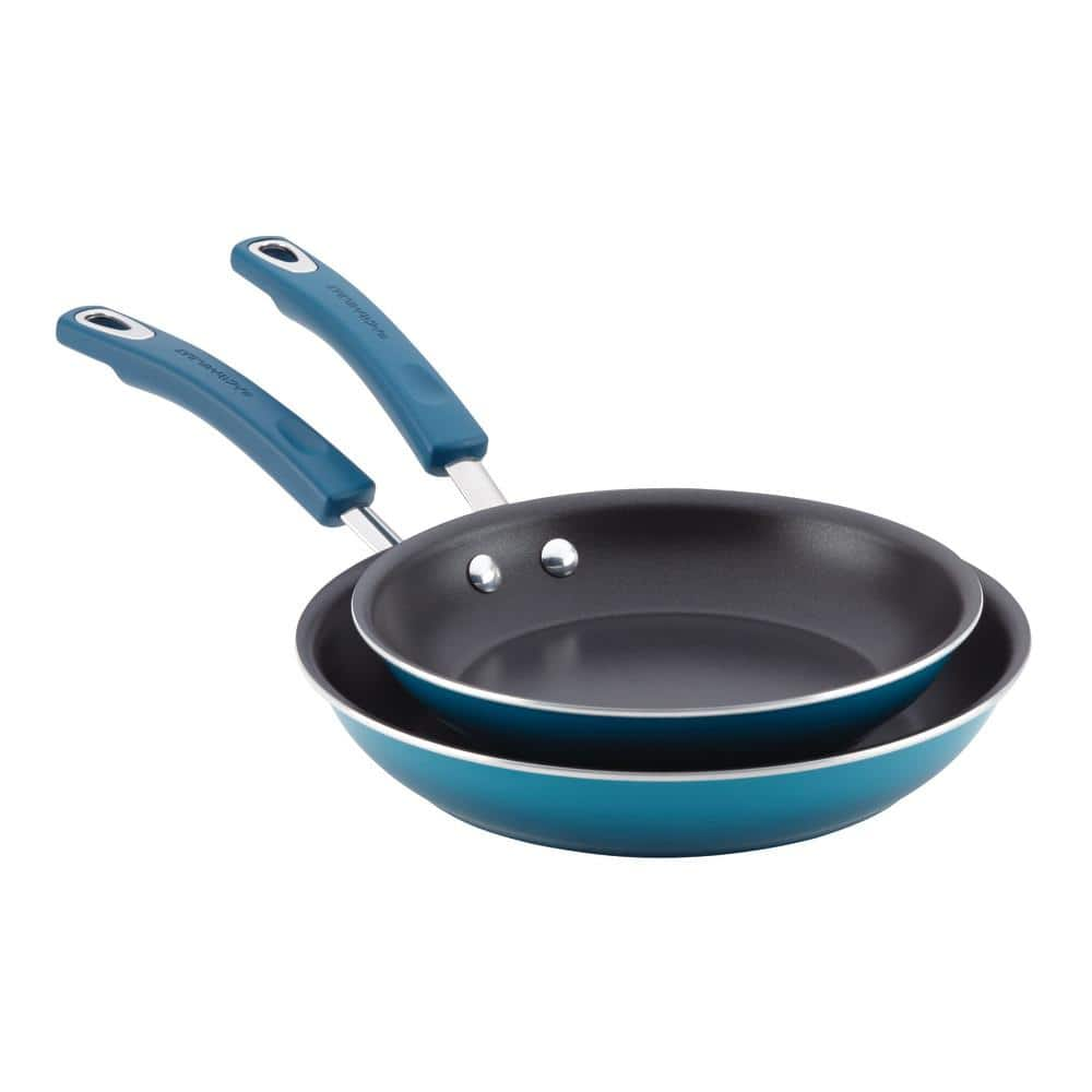 Rachael Ray 2-Piece Classic Brights Hard Enamel Aluminum Nonstick Skillet  Set, Marine Blue 9.25 in. and 11 in. 17642 - The Home Depot