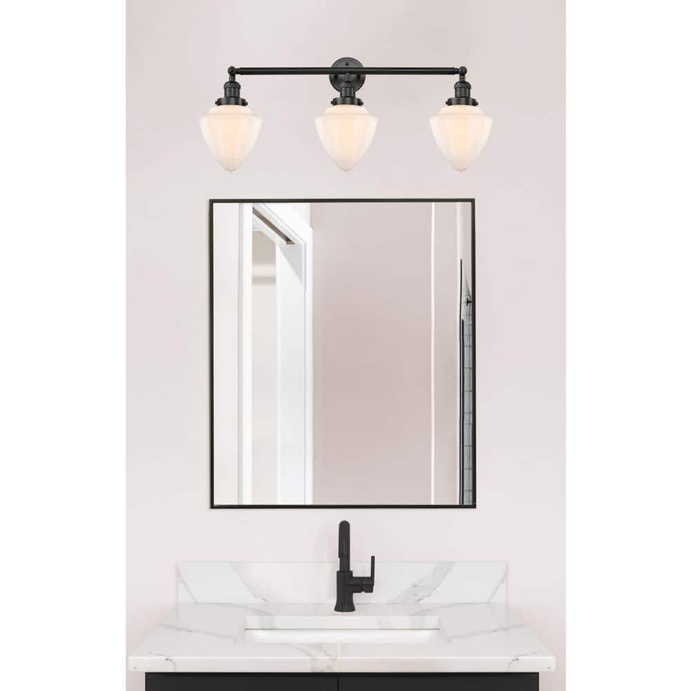 Bullet 33.75 in. 3-Light Matte Black Vanity Light with Glass Shade price history on PriceWatchPro