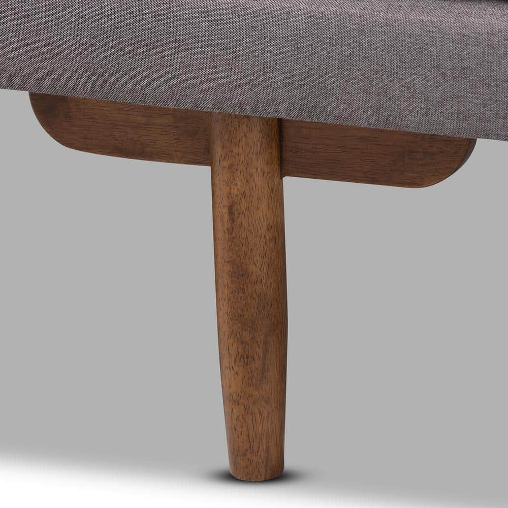 Twin Mid-Century Modern Gray Upholstered Walnut Daybed