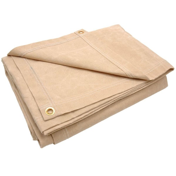 Sigman 9 ft. 8 in. x 11 ft. 8 in. 10 oz. Beige Canvas Tarp-DISCONTINUED