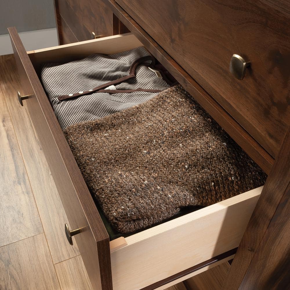 Grand Walnut 57'' Double Dresser with Deep Drawers