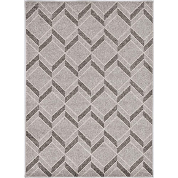 Nova Gray 8 ft. x 10 ft. Chevron Bohemian Outdoor Rug Area Rug