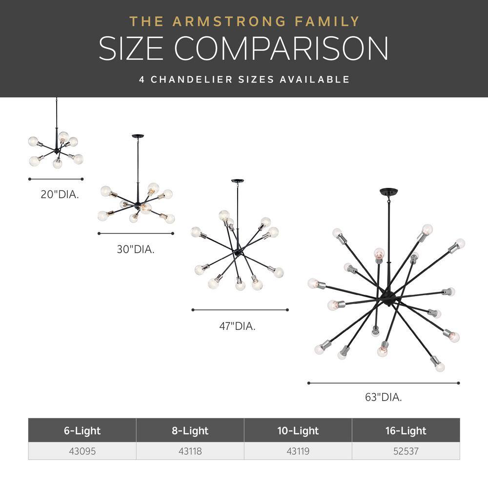 Natural Brass Mini Sputnik Chandelier with Adjustable Arms
