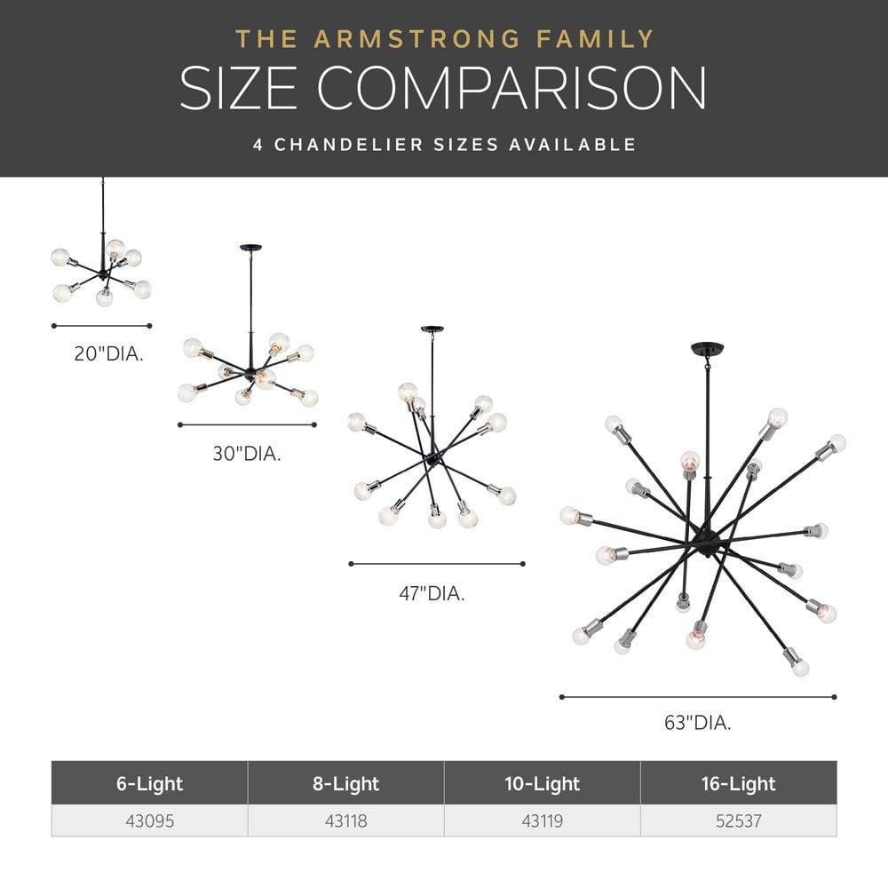Modern Brass 30" Sputnik Chandelier with Adjustable Arms