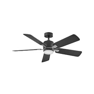 Afton 52 in. Integrated LED Indoor Matte Black Ceiling Fan with Wall Switch