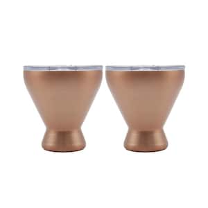 11 oz. Insulated Brushed Copper Cocktail Stainless SteelTumblers (Set of 2)