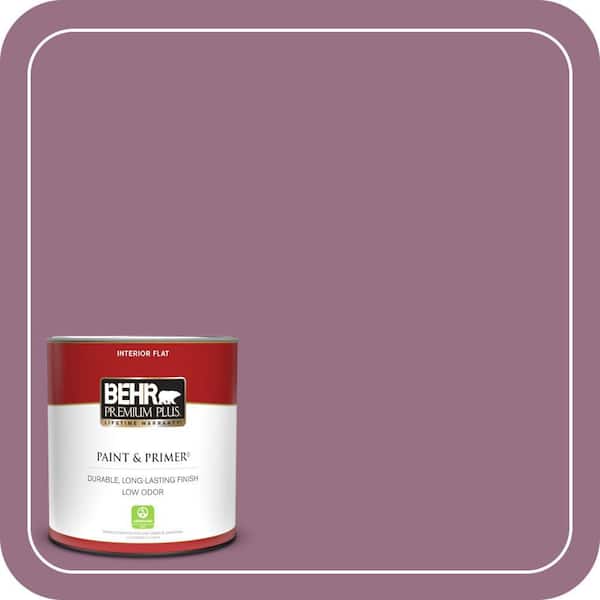 BEHR PREMIUM PLUS 1 qt. #690D-6 Meadow Flower Flat Low Odor Interior Paint & Primer