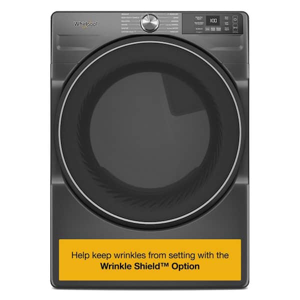7.4 cu. ft. vented Front Load Electric Dryer in Volcano Black with Wrinkle Shield Option