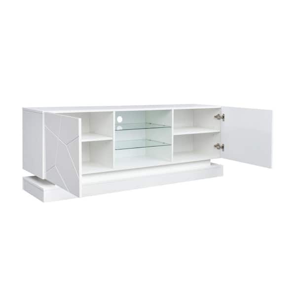 Unbranded 62.99 in. W x 15.75 in. D x 23.62 in. H Bathroom White Linen Cabinet