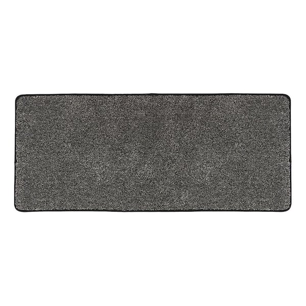 Speckled 48 in. x 20 in. Polyester Indoor Kitchen Mat Runner Black/White