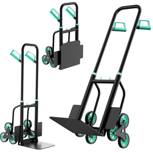 2-in-1 Collapsible Stair Climbing Hand Truck Dolly with 440 lb Capacity, 6-Wheel Stair Climber for Stairs