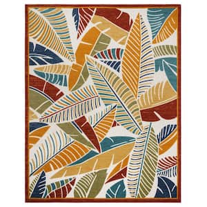 Fosel Lagos Multi-Colored 8 ft. x 10 ft. Floral Indoor/Outdoor Area Rug