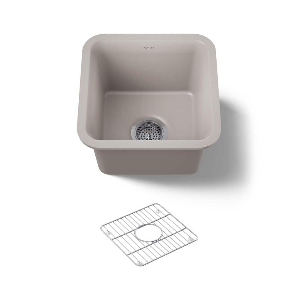 KOHLER Cairn Beige Granite Composite 14 in. Undermount Bar Sink in